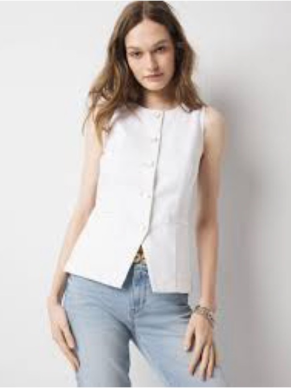 NWT White House Black Market button front vest